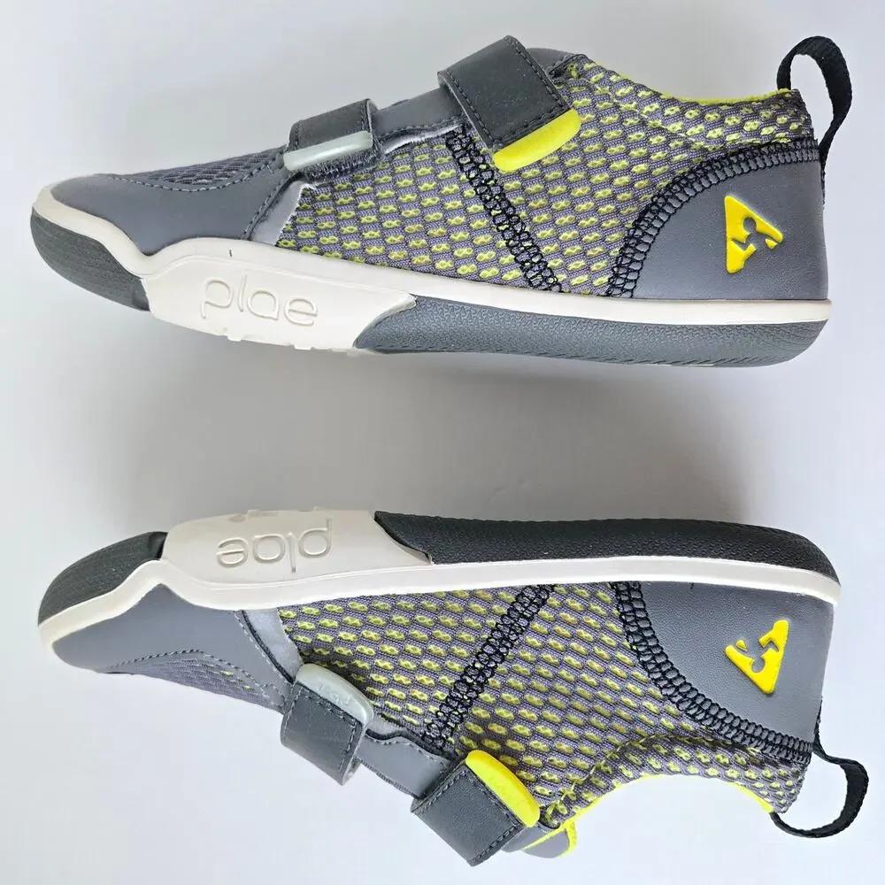 Plae NEW Kids TY Eco Poly Sneaker Shoes Gray Yellow Size US 1 EU 32 Unisex - Picture 11 of 14